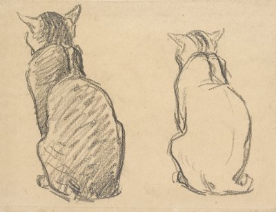 猫の2つの習作 20世紀初頭 作： Théophile Alexandre Steinlen