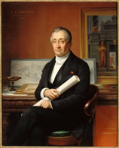 建築家ルイ・ヴィスコンティの肖像 1791-1853, 1854. 作： Théophile Vauchelet