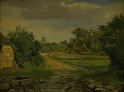 デンマークの村を通る道 作： Thorald Læssøe