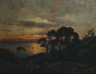 夕焼けの松 作： Thorolf Holmboe