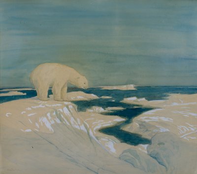 シロクマ（紙に水彩） 作： Thorolf Holmboe
