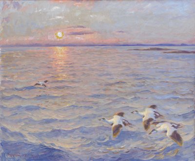 ノルウェー海に沈む夕日 作： Thorolf Holmboe