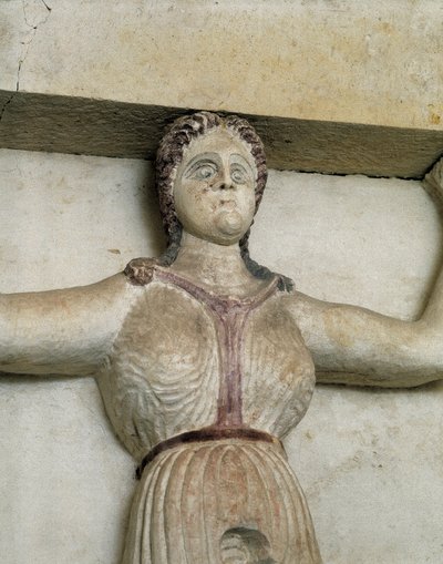 トラキア人のスベシュタリの墓、アトラスの女性像の細部、紀元前3世紀（石像 作： Thracian Thracian
