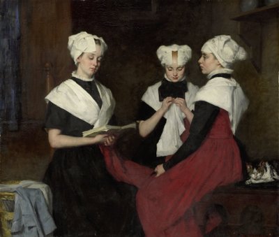 アムステルダムの Burgerweeshuis の 3 人の女の子 作： Thérèse Schwartze