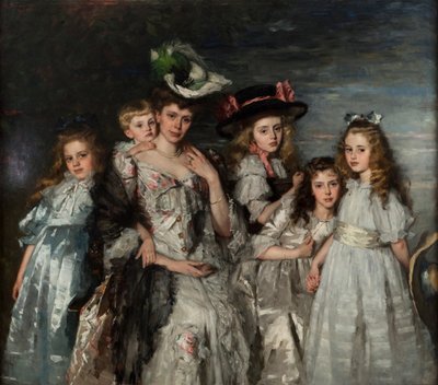 アレイダギスベルタマリアファンオグトロプハンロ1871-1944と5人の子供1906の肖像 作： Thérèse Schwartze