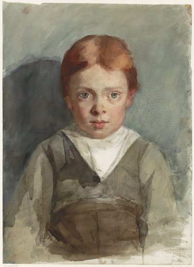 正面から見た赤い髪の少年のポートレート 作： Thérèse Schwartze
