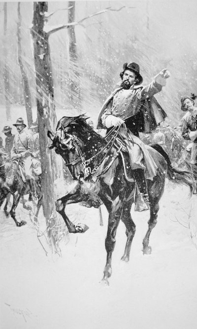 ネイサン・ベッドフォード・フォレスト将軍の肖像（リトグラフ 作： Thure de Thulstrup