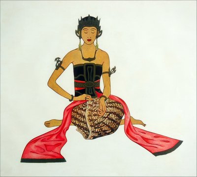 古典的なジャワのダンサー 作： Thyra Kleen