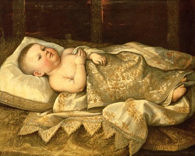 赤ちゃんとしてのレオポルド・デ・メディチ王子の肖像 作： Tiberio di Tito