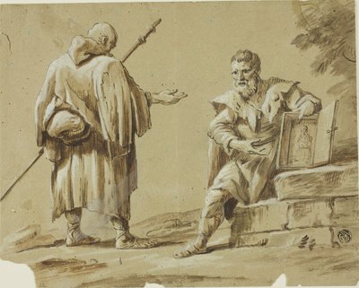 神輿を持つ二人の巡礼者 作： Tiberius Dominikus Wocher