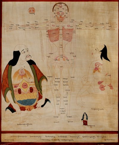 経線ポイントを示す原稿; 作： Tibetan School