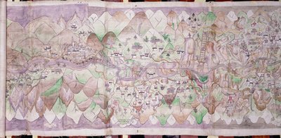 ツァリロンコール（塗装布）の中央部分 作： Tibetan School