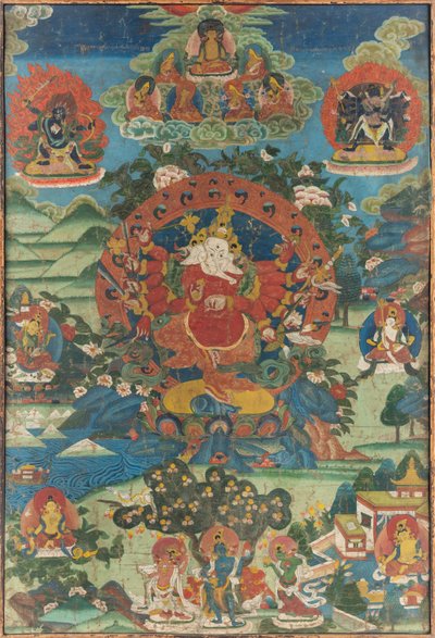 ガナパティ タンカ、18 世紀。 作： Tibetan culture.