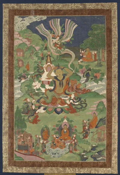 ブッダの生涯の場面を描いたタンカ、19 世紀後半.. 作： Tibetan culture.