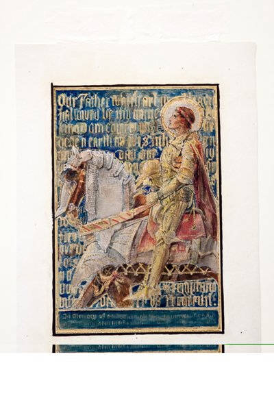 卿の祈りのための漫画、モザイクパネルのスケッチ、アーネストホワイトハウスメモリアル、1896年 作： Tiffany and Company Tiffany and Company