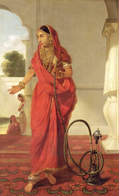 1772年の水ギセルと踊るインド人の少女 作： Tilly Kettle