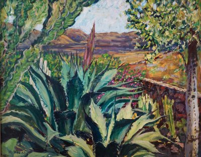 ランサローテの風景、2023年（油彩・板） 作： Tilly Willis