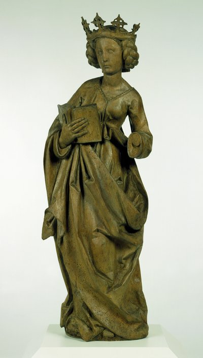 女性聖人、c.1490-1495（塗料の痕跡があるリンデンウッド） 作： Tilman Riemenschneider