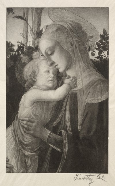 古いイタリアのマスター：マドンナと子供、1890。 作： Timothy Cole