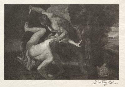 古いイタリアの巨匠：アベルの死、1892年。 作： Timothy Cole
