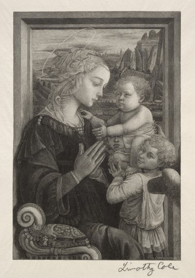 古いイタリアの巨匠：幼児キリストを崇拝する聖母、1888年から1892年。 作： Timothy Cole