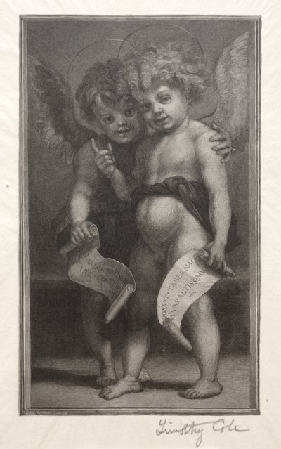 古いイタリアのマスター：2つの子天使、1888年から1892年。 作： Timothy Cole