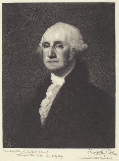 ワシントン 作： Timothy Cole after Gilbert Stuart