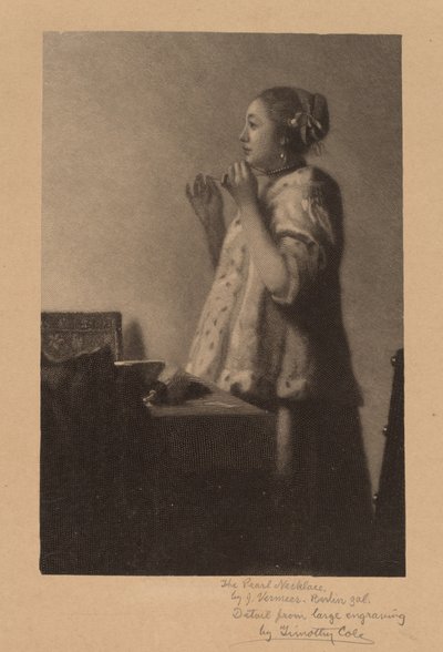 真珠のネックレス 作： Timothy Cole after Johannes Vermeer
