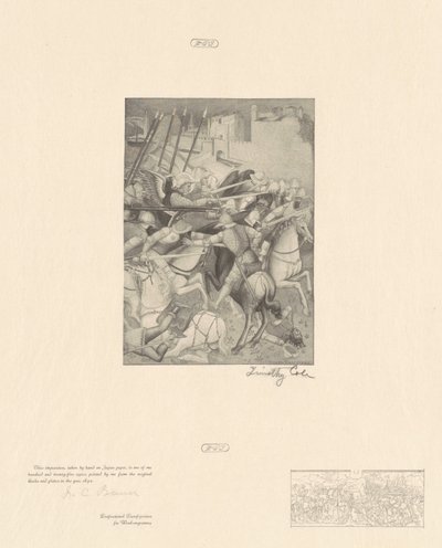 聖エフェシウスの戦い 作： Timothy Cole after Spinello Aretino