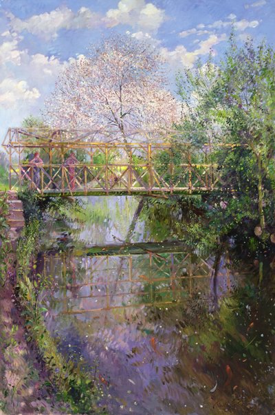花咲く桜とトレリス・ブリッジ 作： Timothy Easton