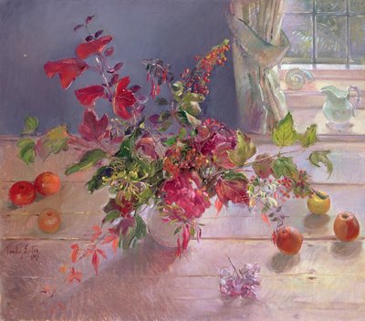 スイカズラとベリー、1993 作： Timothy Easton