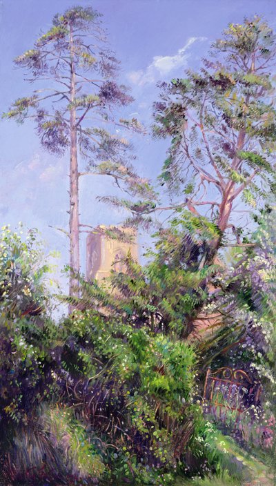 松の木と塔 作： Timothy Easton