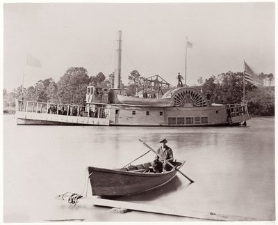 USガンボート、1861-65（ネガガラスからのアルブメンシルバープリント） 作： Timothy H. OSullivan