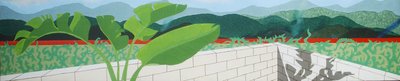 台北、富錦街のアパートのバルコニー風景、2007年、油彩・キャンバス 作： Timothy Nathan Joel