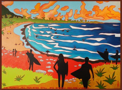 Dulan beach surfers, 2010, 油彩・キャンバス 作： Timothy Nathan Joel