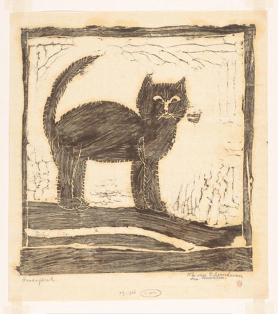 尻尾を上げた猫 作： Tip van Schoonhoven
