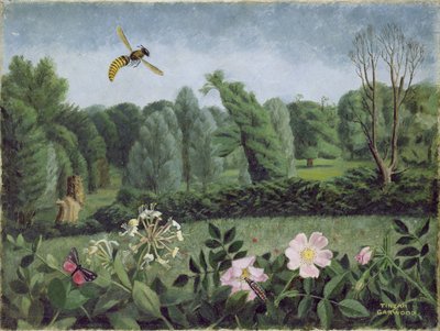 スズメバチとワイルドローズ 作： Tirzah Ravilious