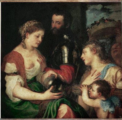 アルフォンス・ダヴァロワ作と誤解されている夫婦寓話。 作： Titian (c.1488-1576)