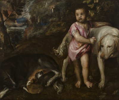 犬を連れた少年 作： Titian (c.1488-1576)