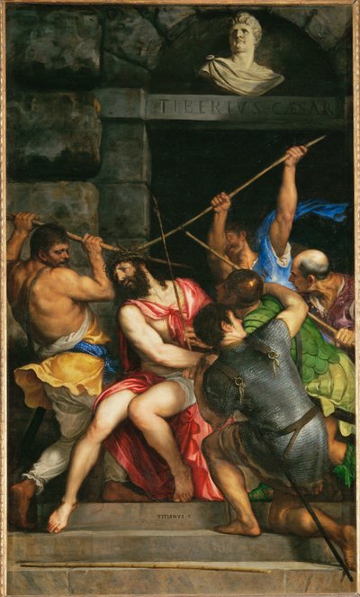茨の冠を戴かれたキリスト...... 作： Titian (c.1488-1576)