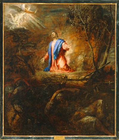 オリーブの園で祈るキリスト。10014718 ... 作： Titian (c.1488-1576)