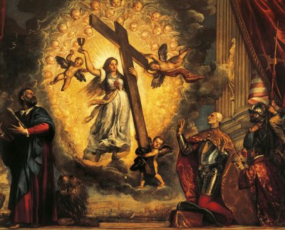 信仰と聖マルコの前に跪くドージェ・アントニオ・グリマーニ、ティツィアーノ作（1490年頃～1576年頃 作： Titian (c.1488 1576)