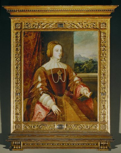 イザベラ皇后...（キャンバスに描かれた絵） 作： Titian (c.1488-1576)