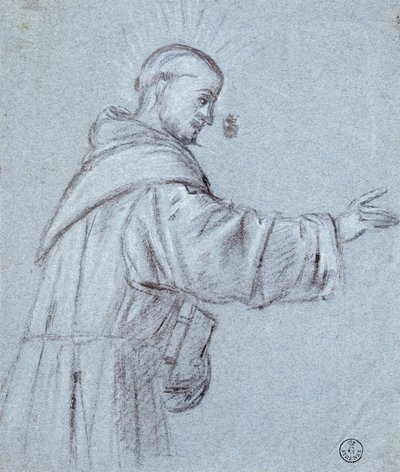 ティツィアーノ（1490年頃～1576年）作「修道士」、デッサン 作： Titian (c.1488 1576)