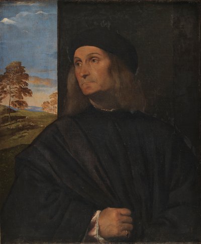 ヴェネツィアの画家ジョヴァンニベッリーニの肖像？ 作： Tiziano Vecelli