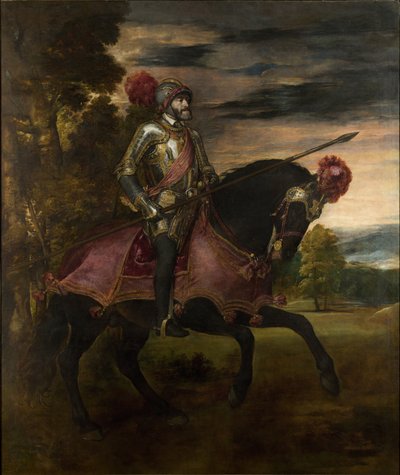 ミュールベルクの馬に乗った皇帝カール5世（1500-58） 作： Tiziano Vecelli