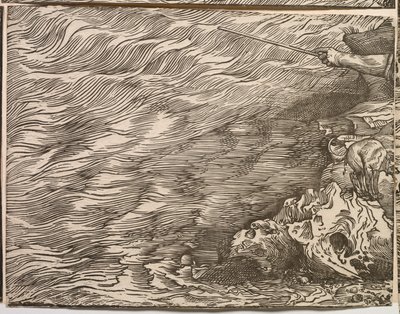 紅海へのファラオ軍の水没 作： Titian (c.1488 1576)