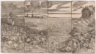 紅海へのファラオ軍の水没 作： Titian (c.1488 1576)