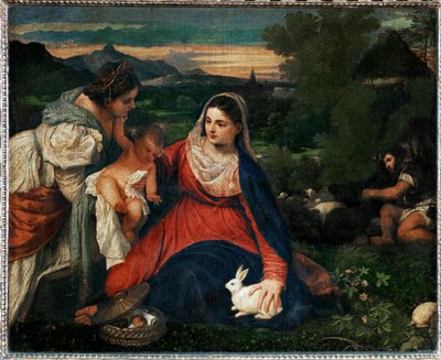 ウサギと処女... 作： Titian (c.1488-1576)