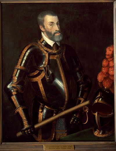ドイツ皇帝シャルル5世の肖像 作： Titian (c.1488 1576) (manner of)